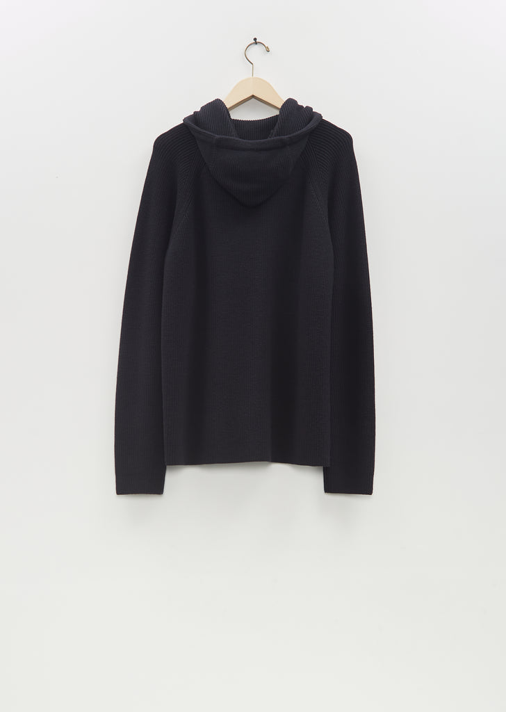 Merino Wool Zip Through Hoodie