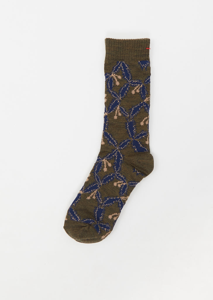 Single Leaf Socks — Khaki