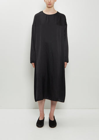 Silk Cotton T-Dress  — Black