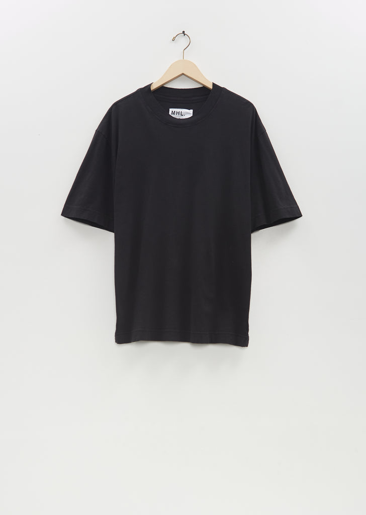 Cotton Linen Simple T-Shirt  — Black