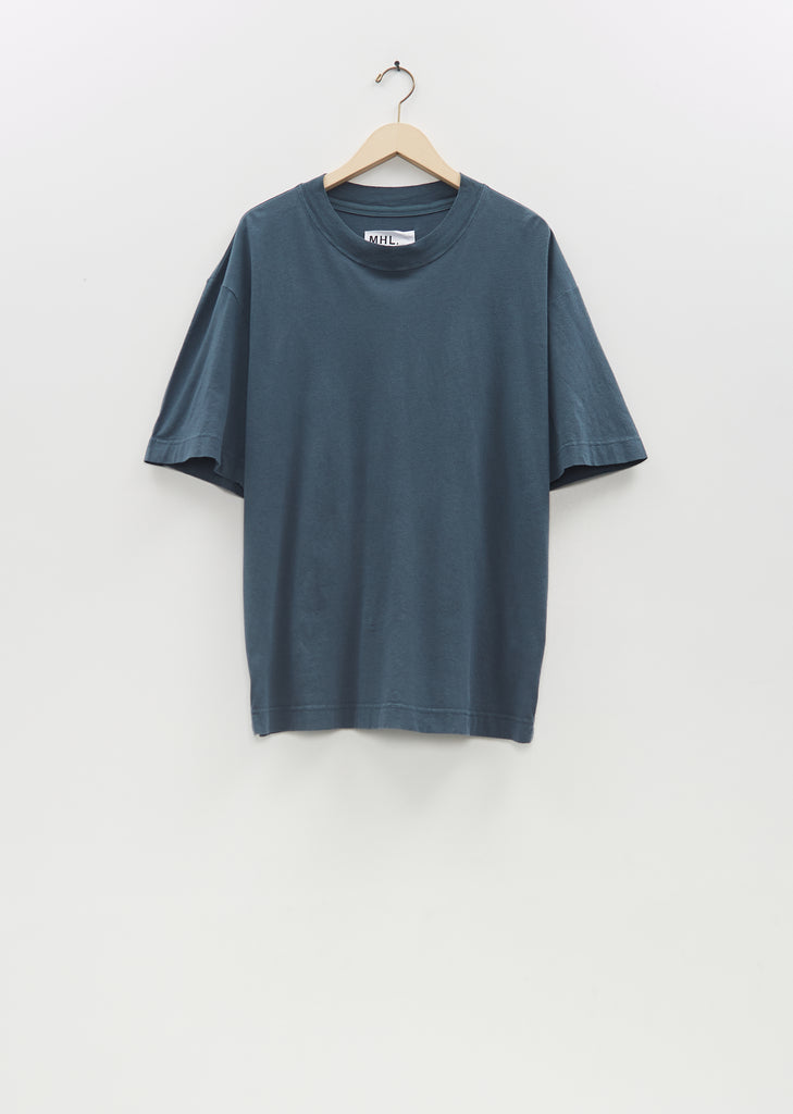 Organic Cotton Linen Simple T-Shirt — Mineral Blue
