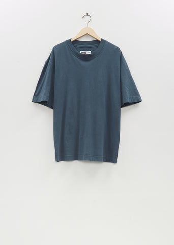 Organic Cotton Linen Simple T-Shirt — Mineral Blue
