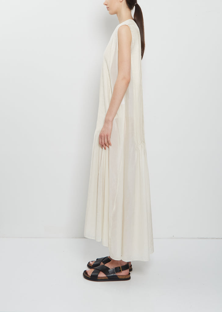 Sheer Cotton Silk Pleats Dress