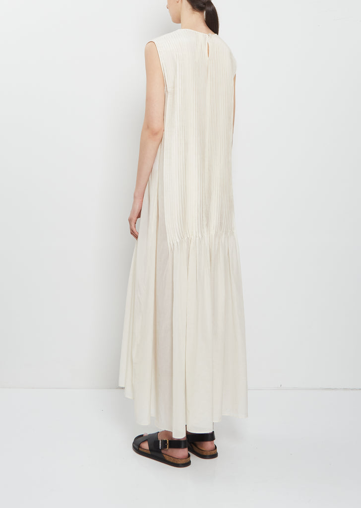 Sheer Cotton Silk Pleats Dress
