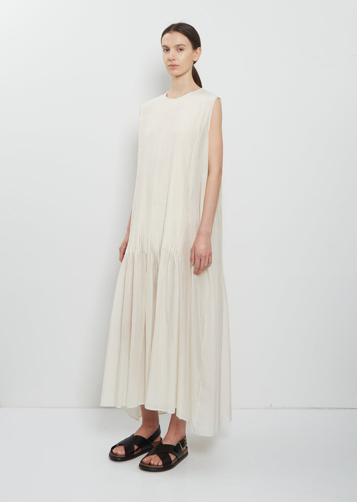Sheer Cotton Silk Pleats Dress