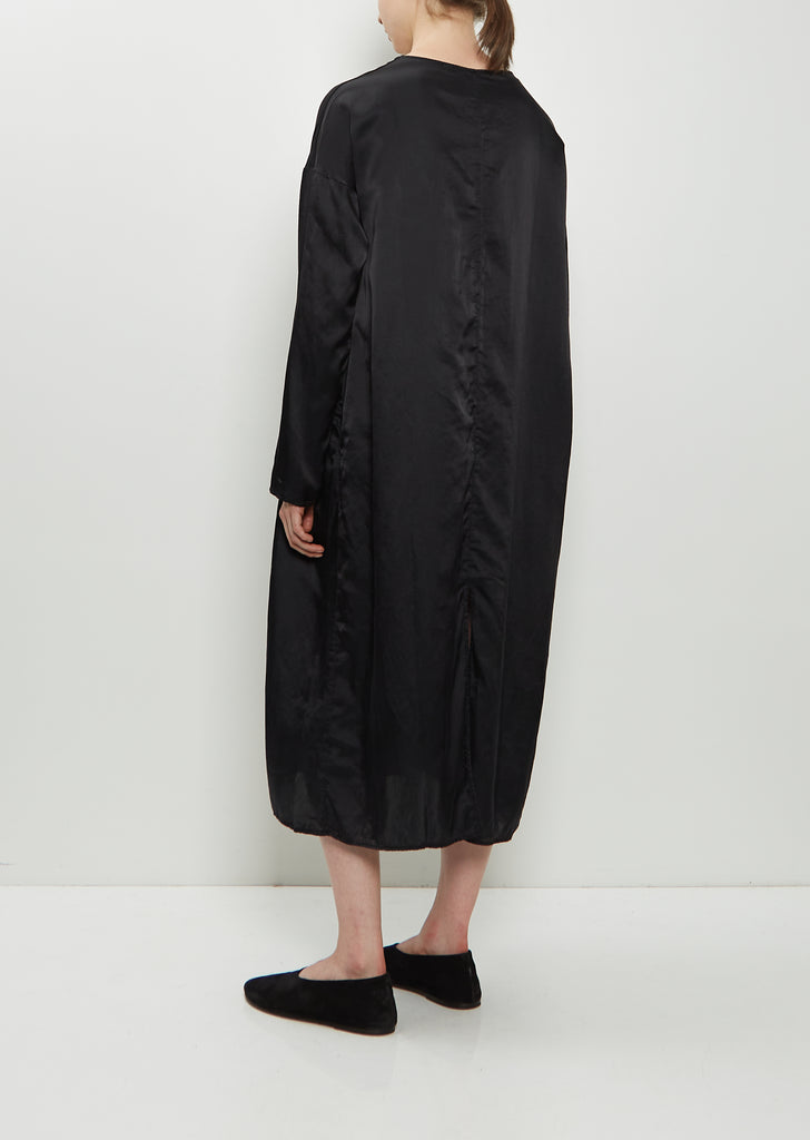 Silk Cotton T-Dress  — Black