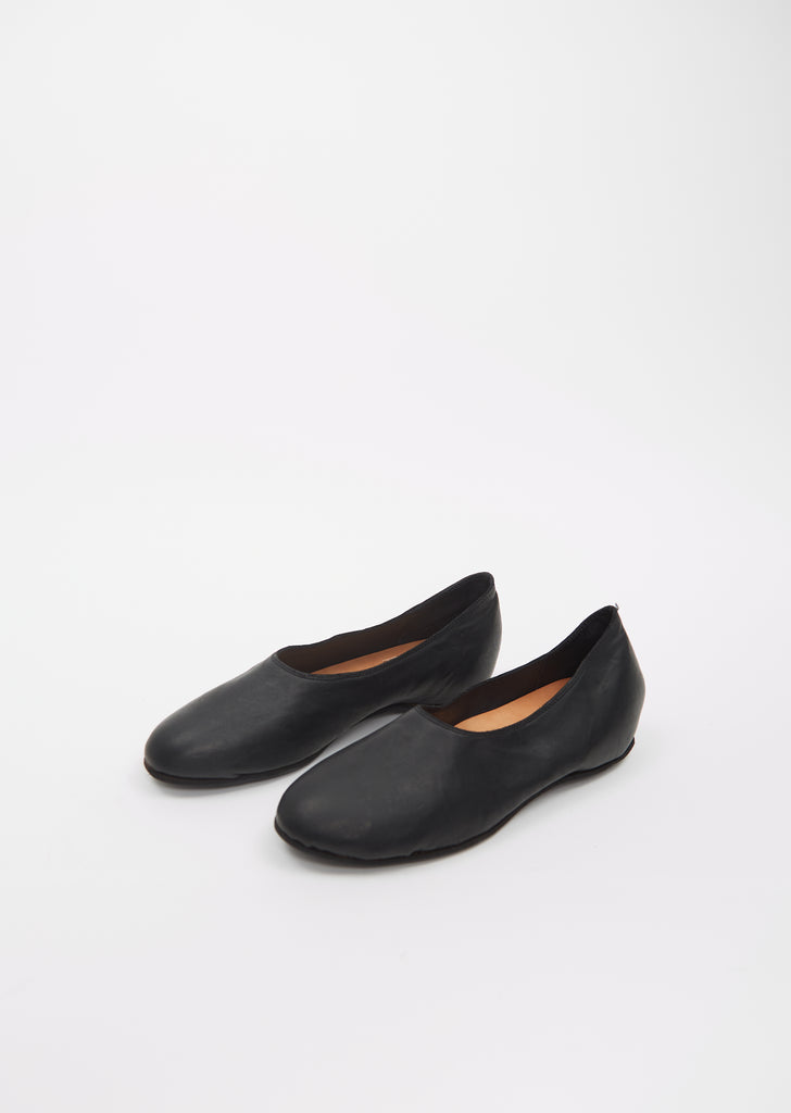 Leather Ballerina — Black