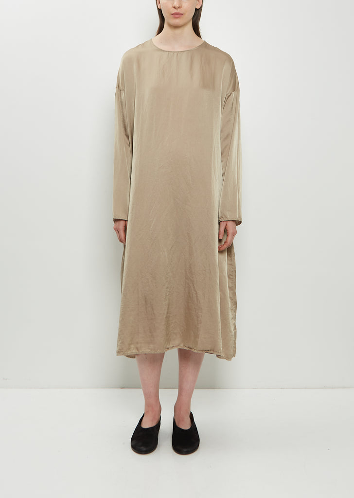 Silk Cotton T-Dress  — Marron Glace