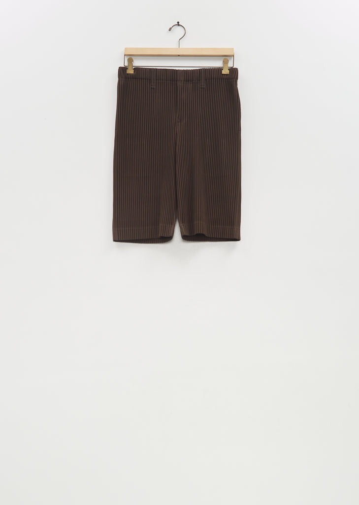 Tailored Pleats 2 Shorts — Mud Brown