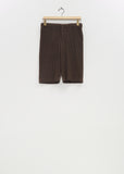 Tailored Pleats 2 Shorts — Mud Brown