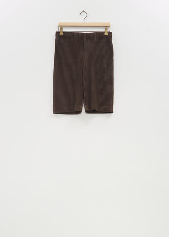 Tailored Pleats 2 Shorts — Mud Brown