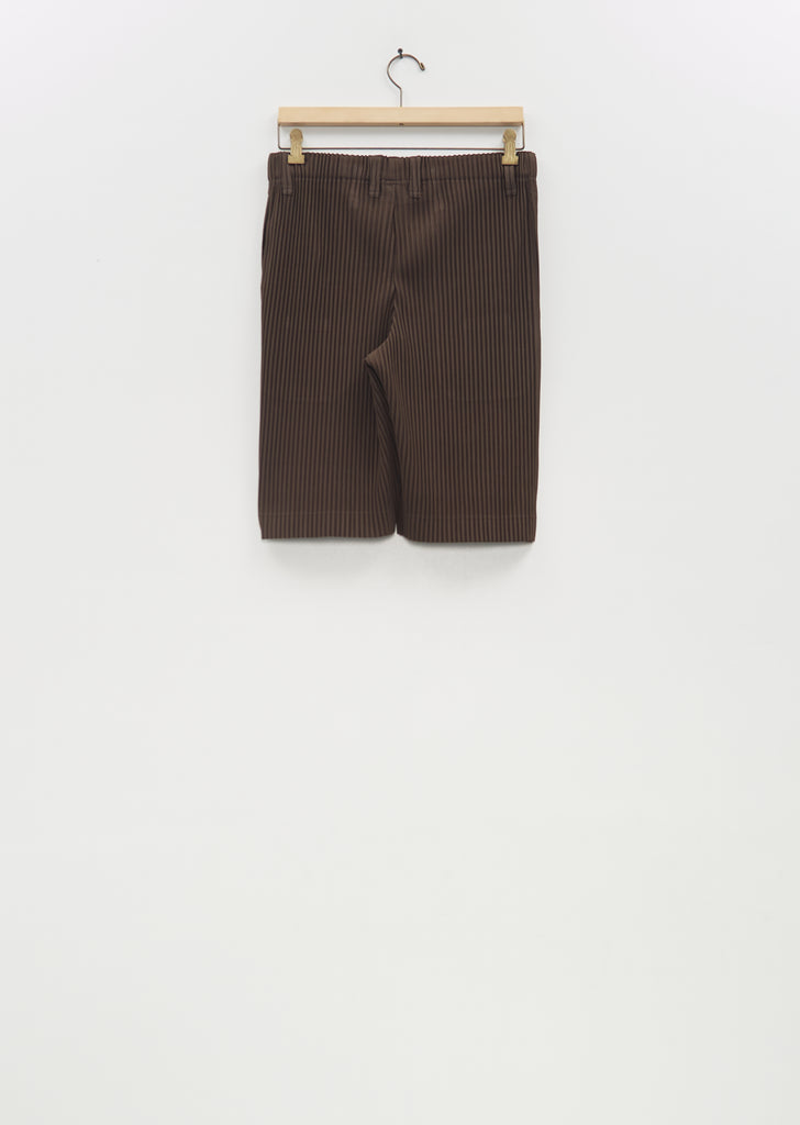Tailored Pleats 2 Shorts — Mud Brown