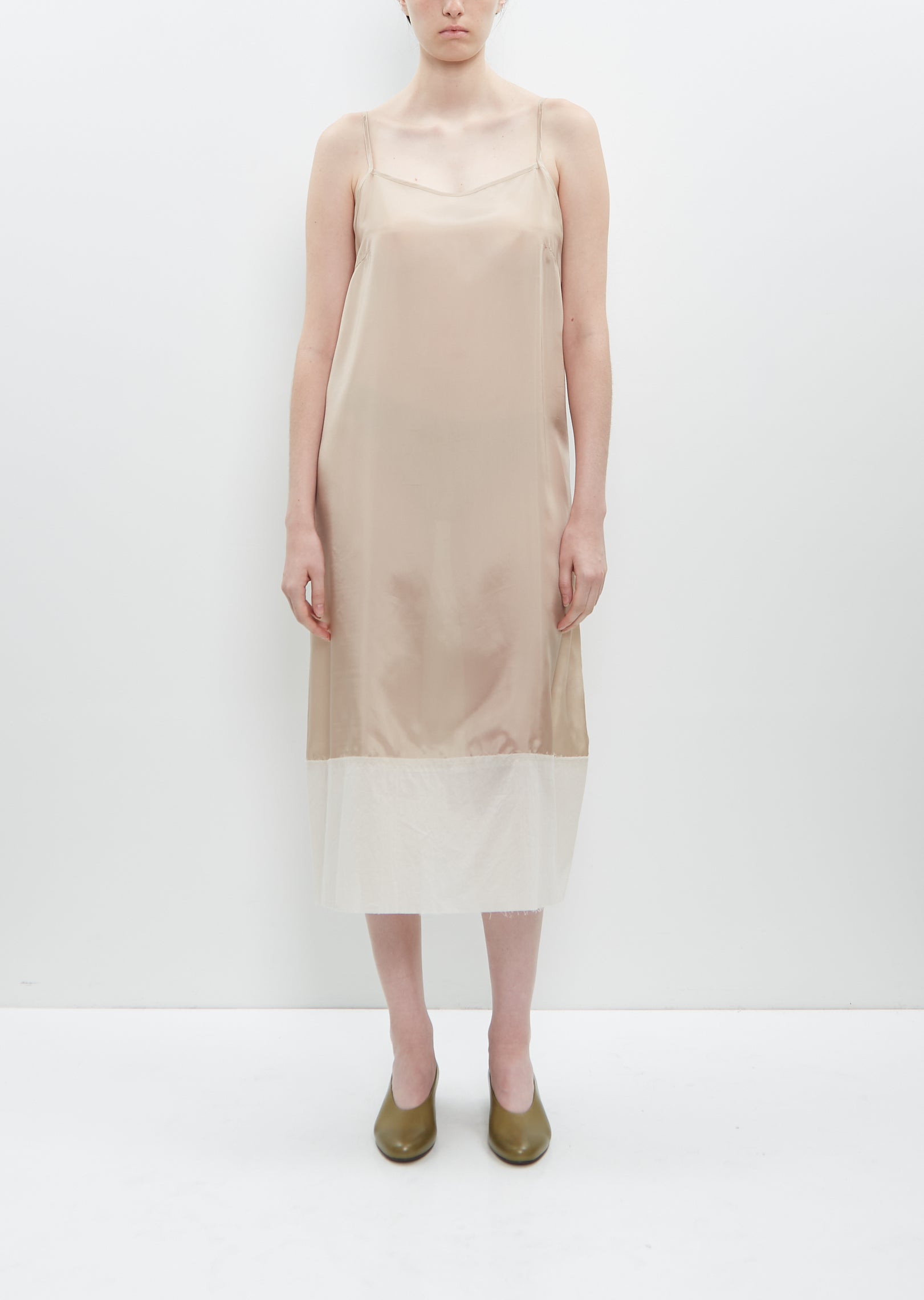 Cupro Slip Under Dress — Beige – La Garçonne Cupro Slip Under Dress — Beige – La Garçonne