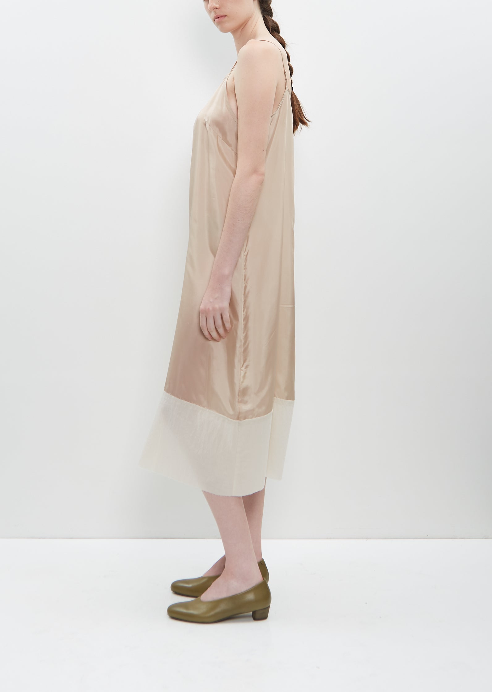 Cupro Slip Under Dress Beige La Garonne Cupro Slip Under Dress Beige La Garonne