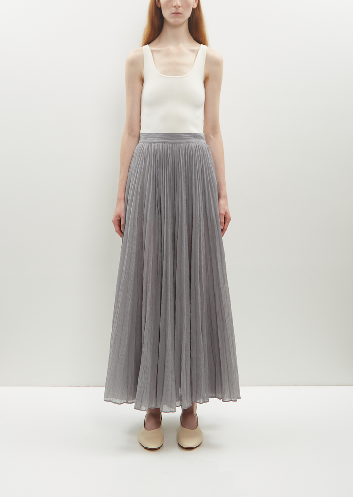 Organic Cotton Crinkled Plissé Skirt