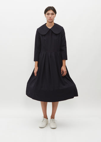 Oversized Collar Wool Dress
