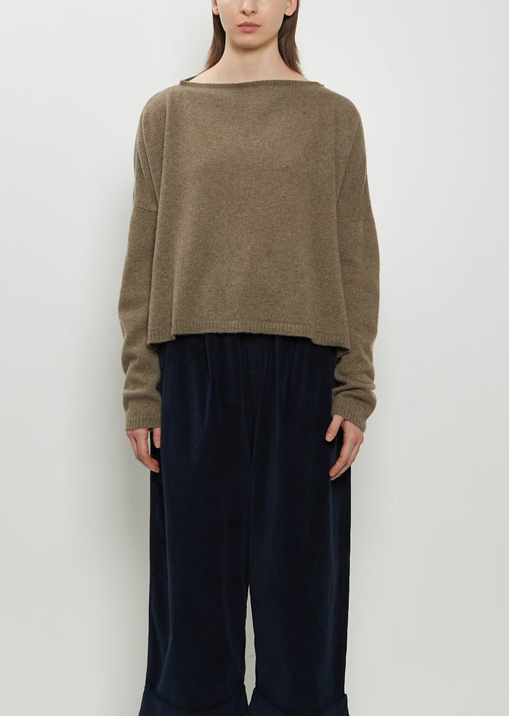 Cashmere Boatneck Sweater — Marron Glace