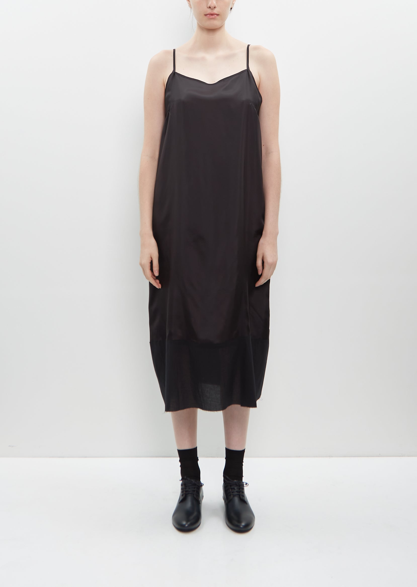 Cupro Slip Under Dress Black La Garonne Cupro Slip Under Dress Black La Garonne