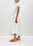 Poly Cotton Pleated Midi Skirt