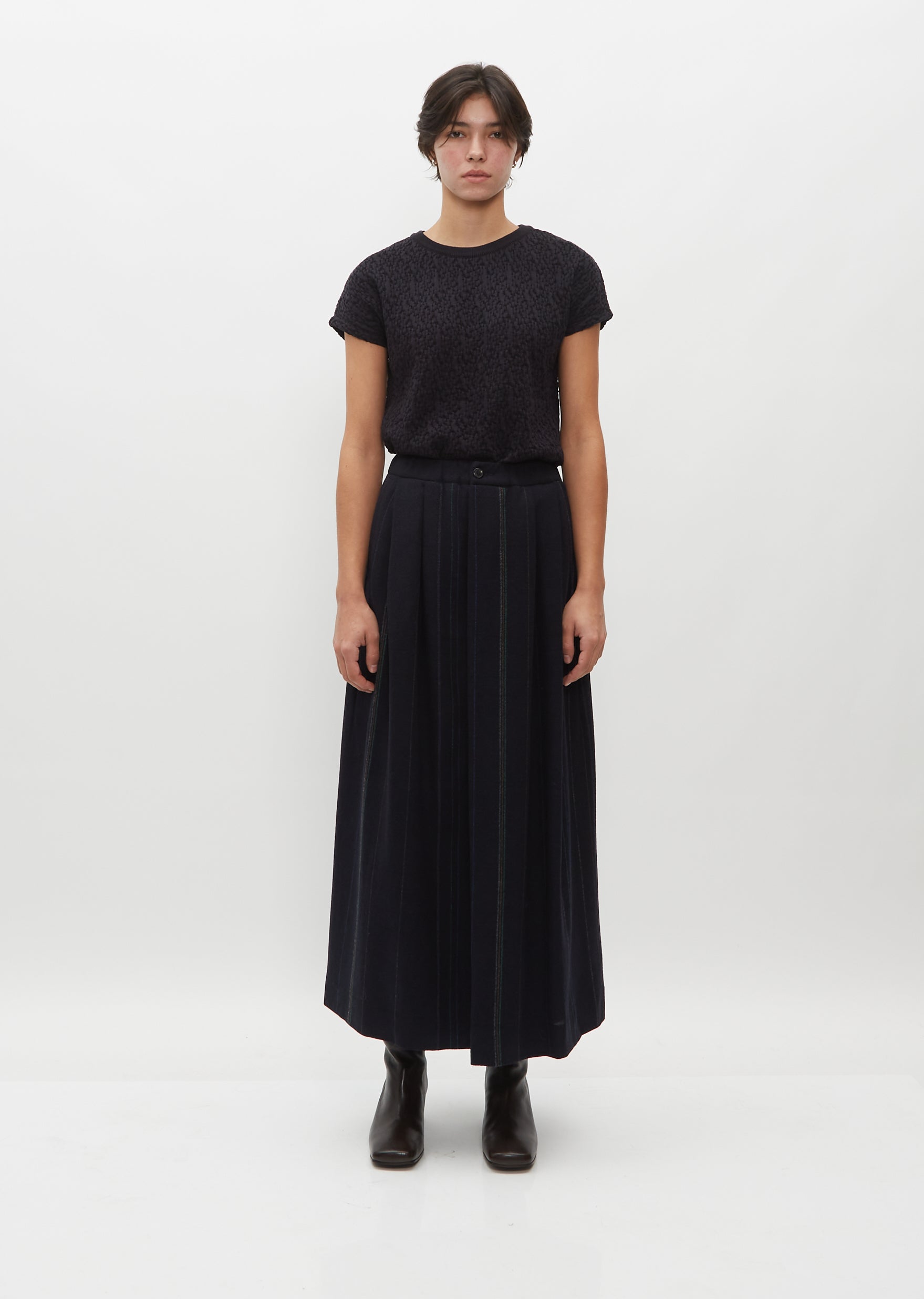 Quarterly Wool Skirt — Irregular Stripe – La Garçonne