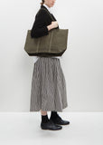 Washed Canvas 6 Pockets Tote M — Olive