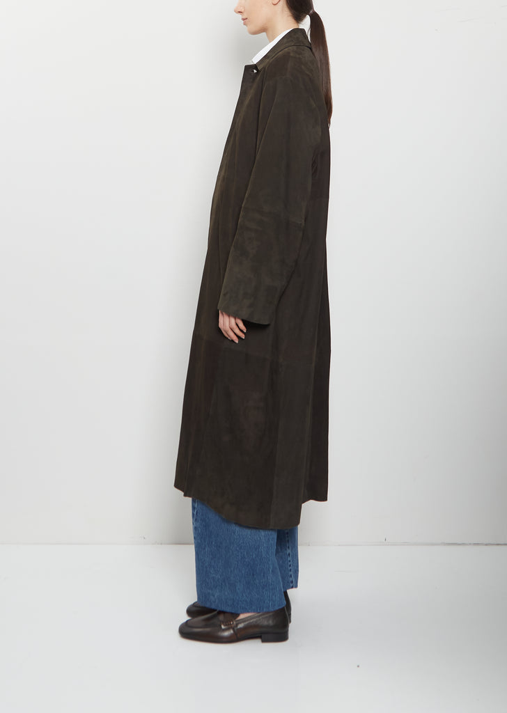 Long Suede Car Coat