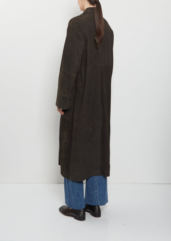 Long Suede Car Coat