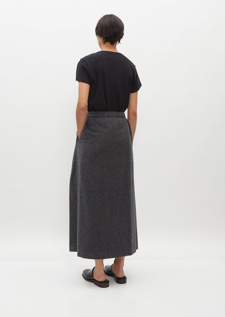 Quarterly Wool Skirt — Grey Tartan