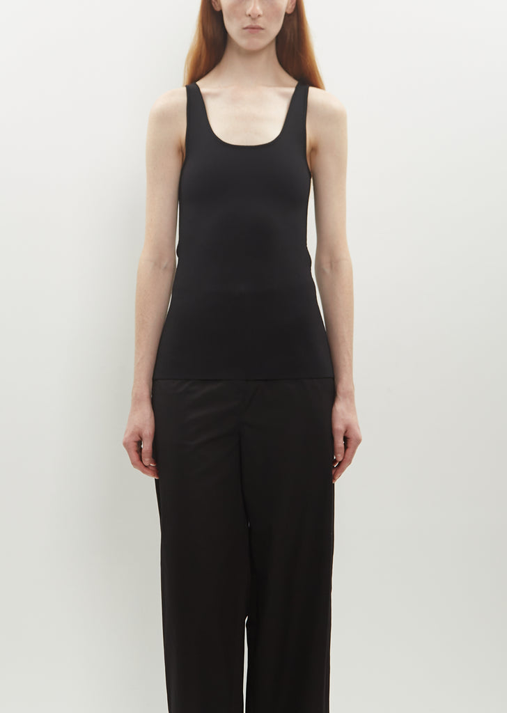 Organic Cotton Compact Knit Tank — Black