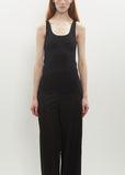 Organic Cotton Compact Knit Tank — Black