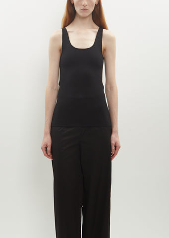 Organic Cotton Compact Knit Tank — Black