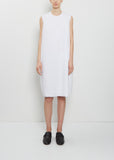Sleeve Scarf Paper Cotton Sleeveless Dress — White