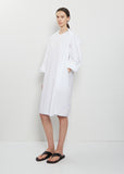 Sleeve Scarf Paper Cotton Sleeveless Dress — White