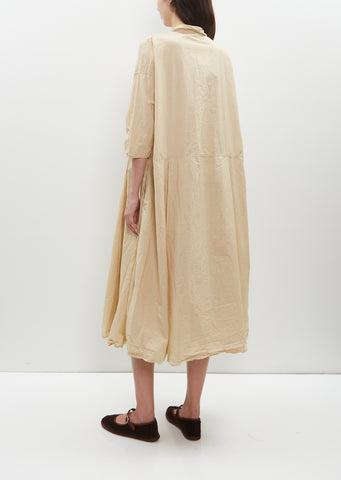 Tailored Collar Tissue Cotton Dress — Cream – La Garçonne