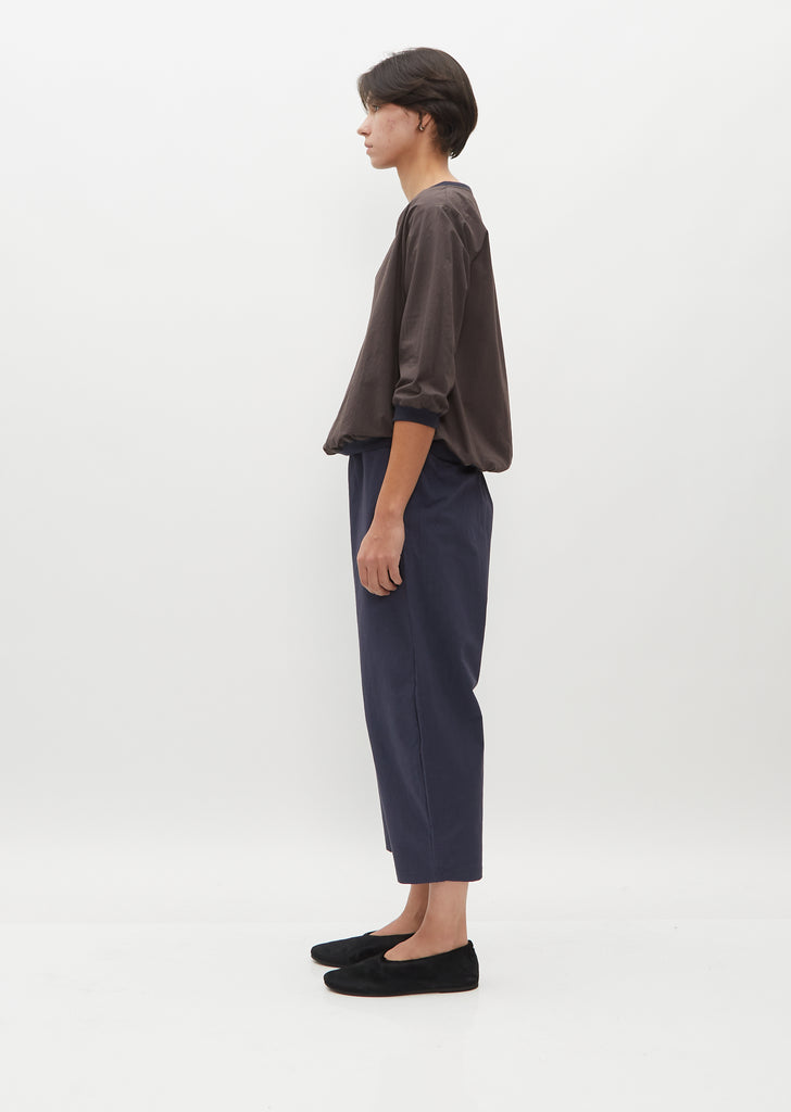 Cropped Balloon Trousers — Blue