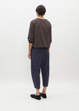 Cropped Balloon Trousers — Blue