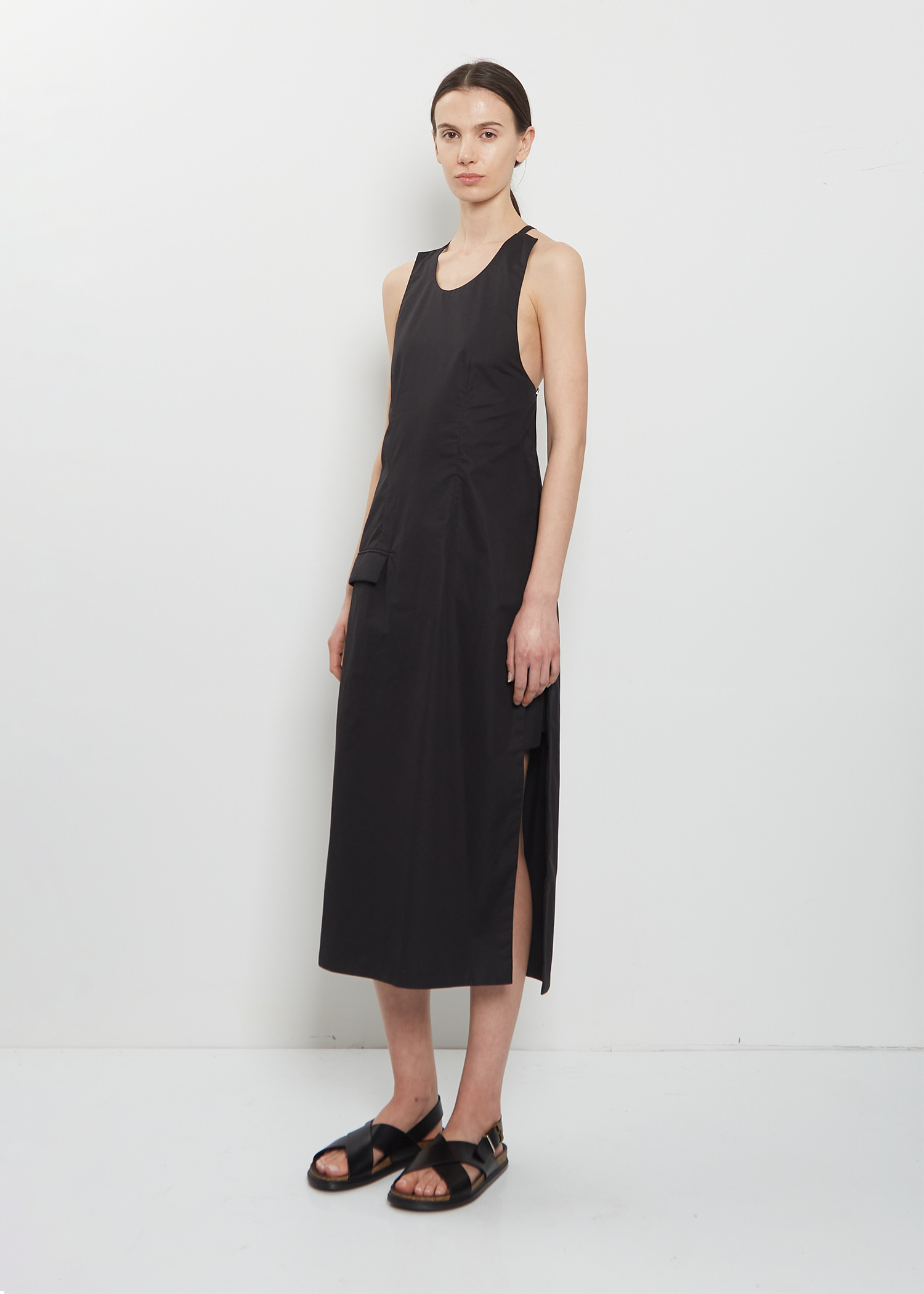 Apron Cotton Dress S / Black Suit