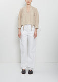 Five Pockets Cotton Twisted Pants — Milk