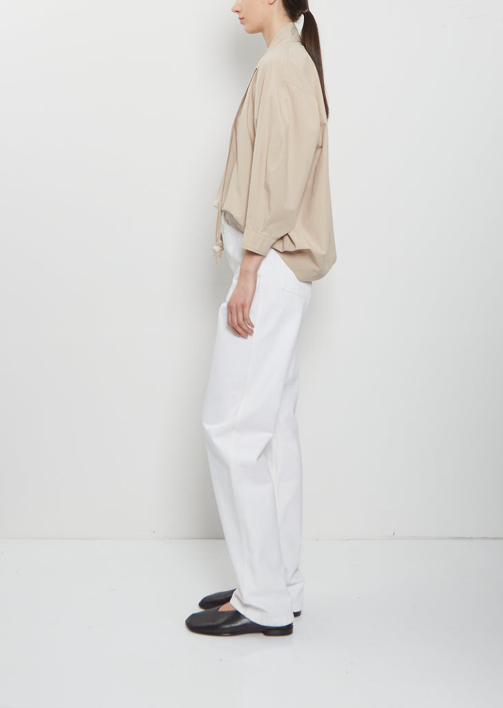 Five Pockets Cotton Twisted Pants — Milk