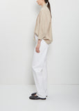 Five Pockets Cotton Twisted Pants — Milk