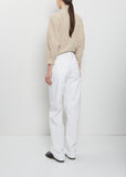 Five Pockets Cotton Twisted Pants — Milk