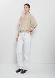 Five Pockets Cotton Twisted Pants — Milk
