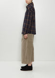 Tartan Soft Collar Wool Cashmere Shirt — Ink
