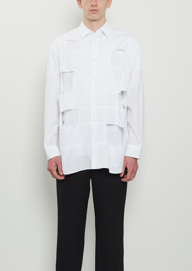 comme des garcons dress shirt Black Studded Poplin Button closure at front Comme des Garons Homme Plus