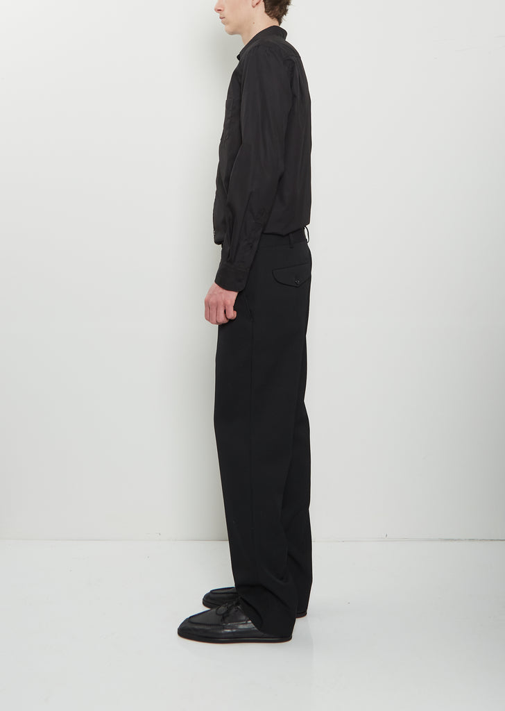 Wool Tapered Pants — Black
