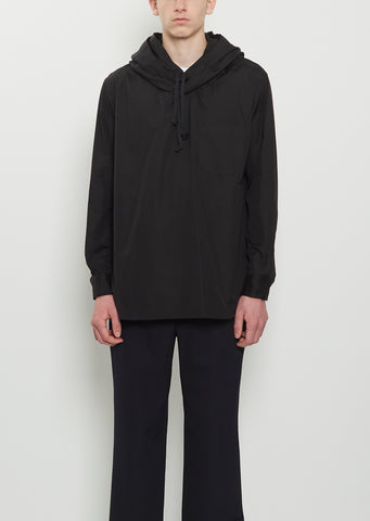 Cotton Double Hood Shirt — Black