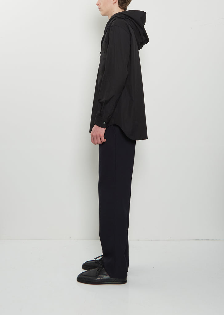 Cotton Double Hood Shirt — Black