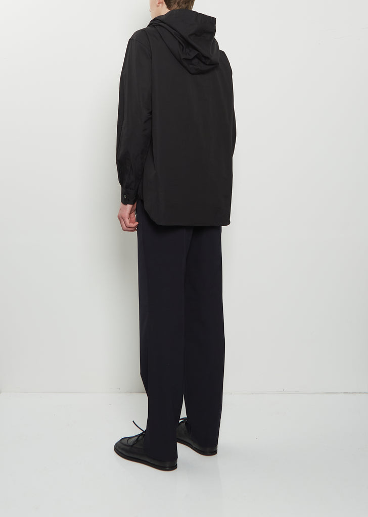 Cotton Double Hood Shirt — Black