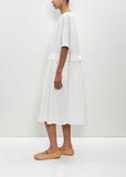 Cotton Pleated Trim Dress