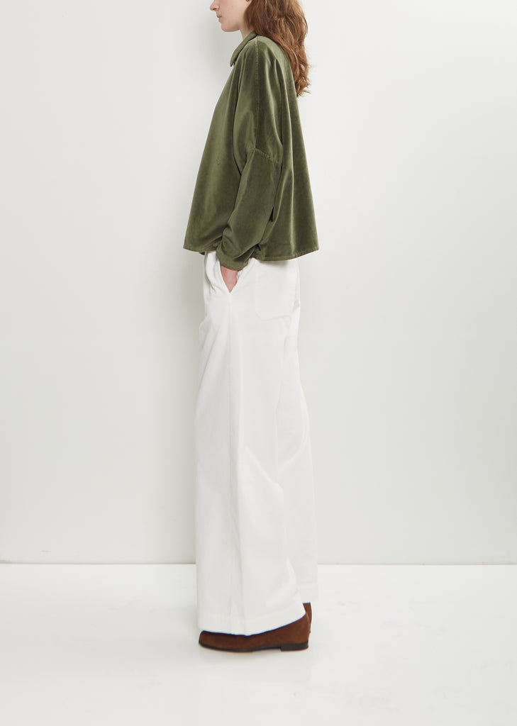Tina Cotton Velvet Shirt — Forest